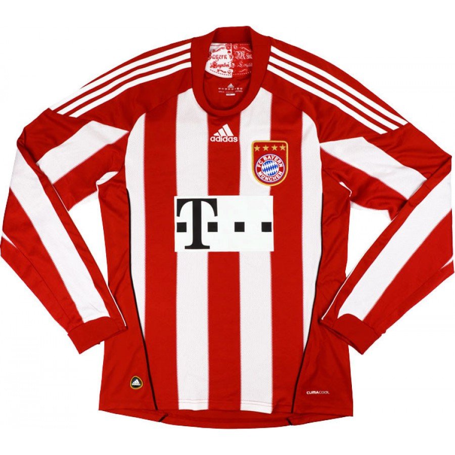 Camisa I Bayern de Munique 2010 2011 Adidas retro manga comprida